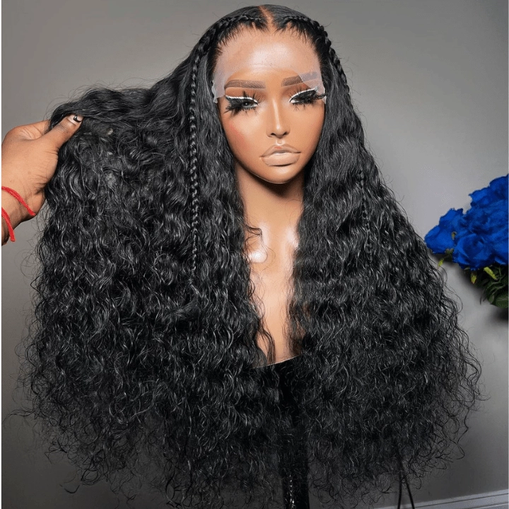 Glueless Water Wave 13x4 HD Lace Front Wig 100% Virgin 5x5 Transparent Lace Human Hair Wig-Geetahair