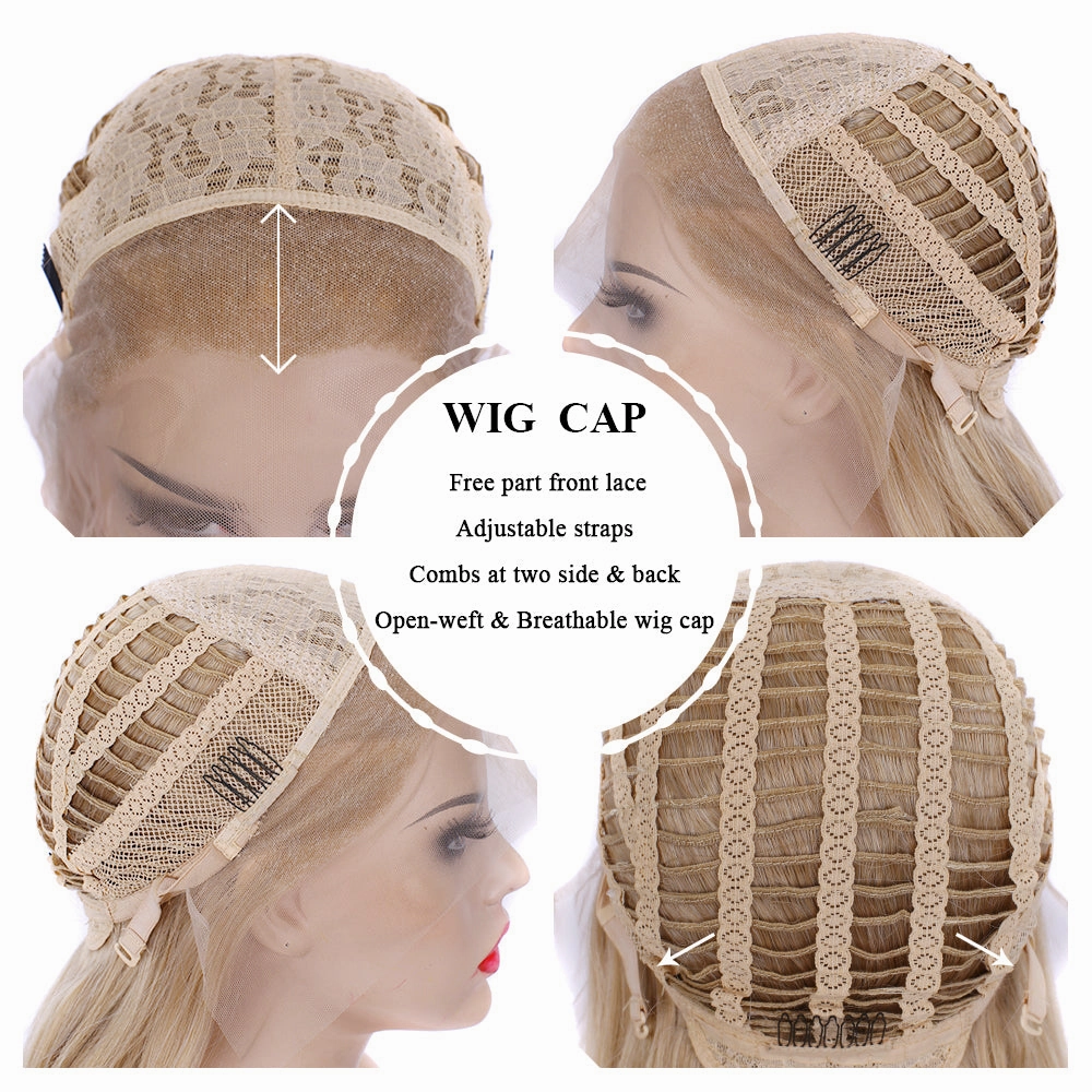 Grace - Honey Blonde Long Wavy Synthetic Lace Front 13*2 Cosplay Hair Synthetic Costume Wigs-N7-M16/613