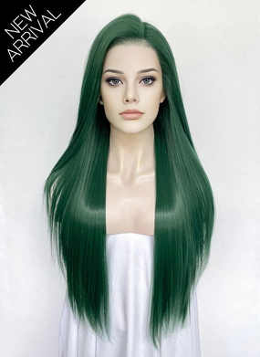 Green Straight Lace Front Synthetic Wig LW4056