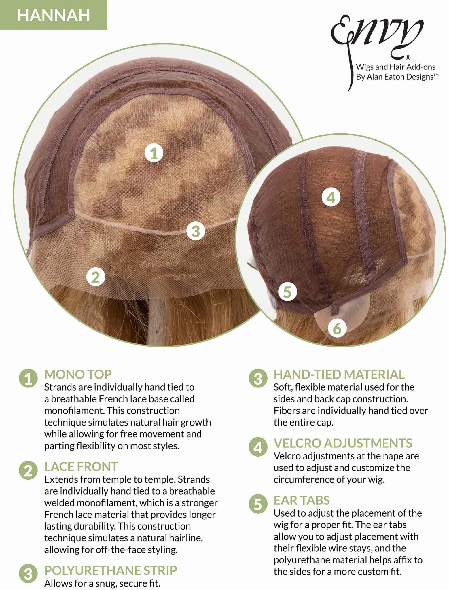 Hannah Human Hair Mono Top Lace Front Wig By Envy (Was Dandelion)