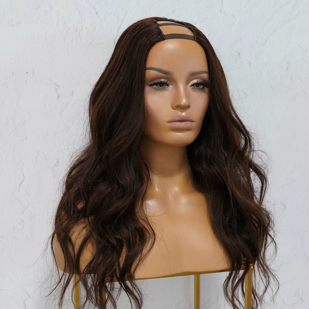 HARPER Dark Brown Human Hair U Part Wig
