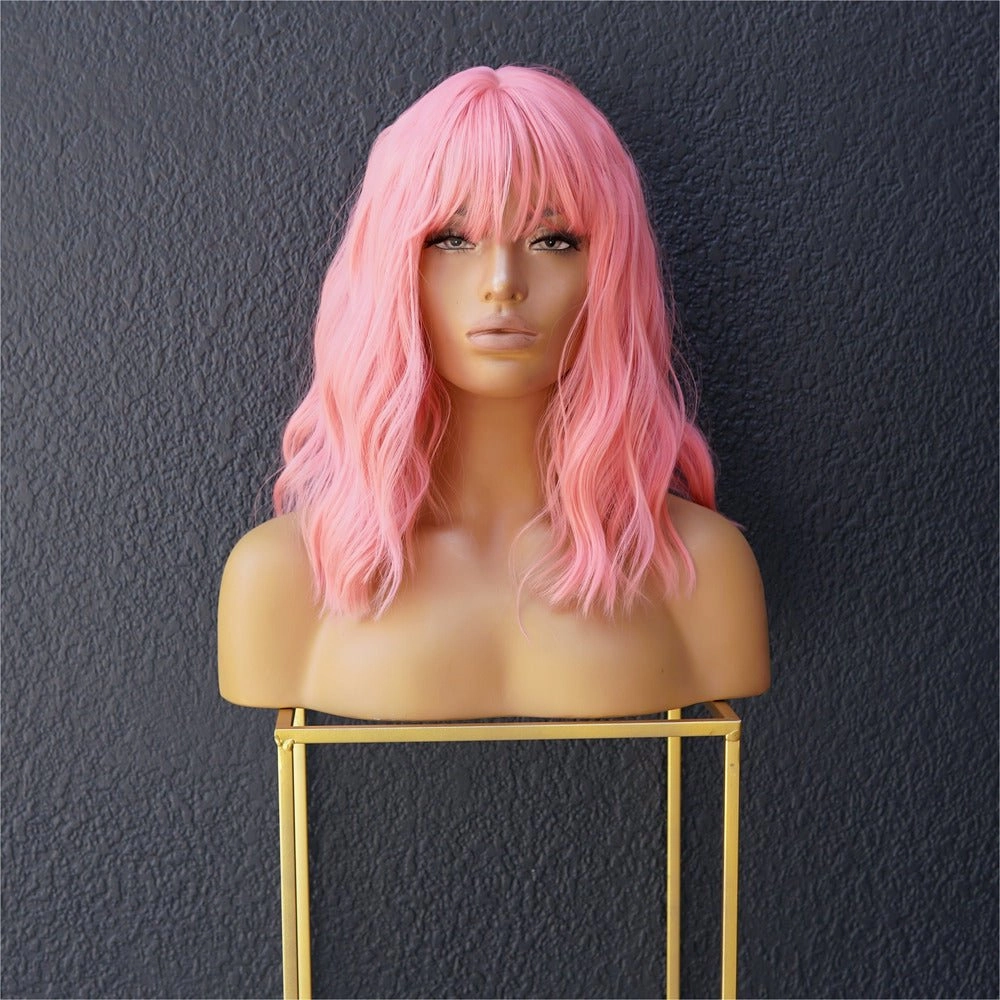 HAYLEY Pink Bob Fringe Wig