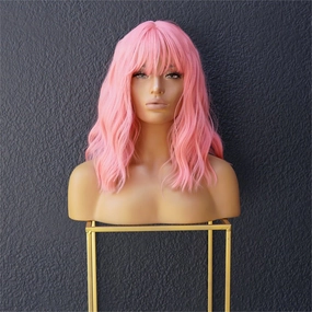 HAYLEY Pink Bob Fringe Wig