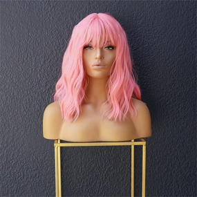 HAYLEY Pink Bob Fringe Wig