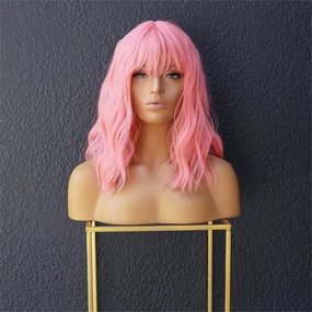 HAYLEY Pink Bob Fringe Wig