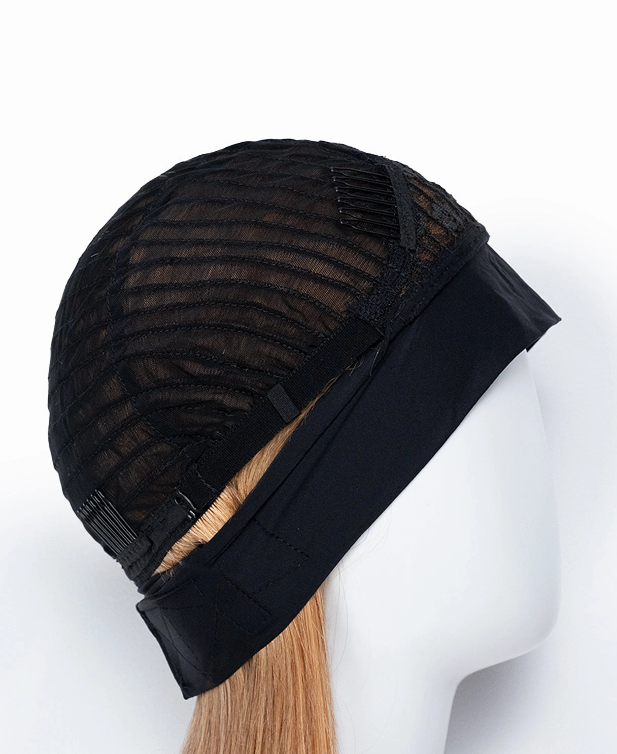 headband human hair wig - 18" strawberry blonde.