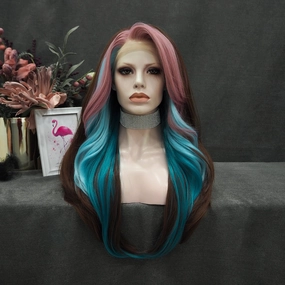 Highlight Colorful And Brown Lace Front Drag Queen Wig Imstyle