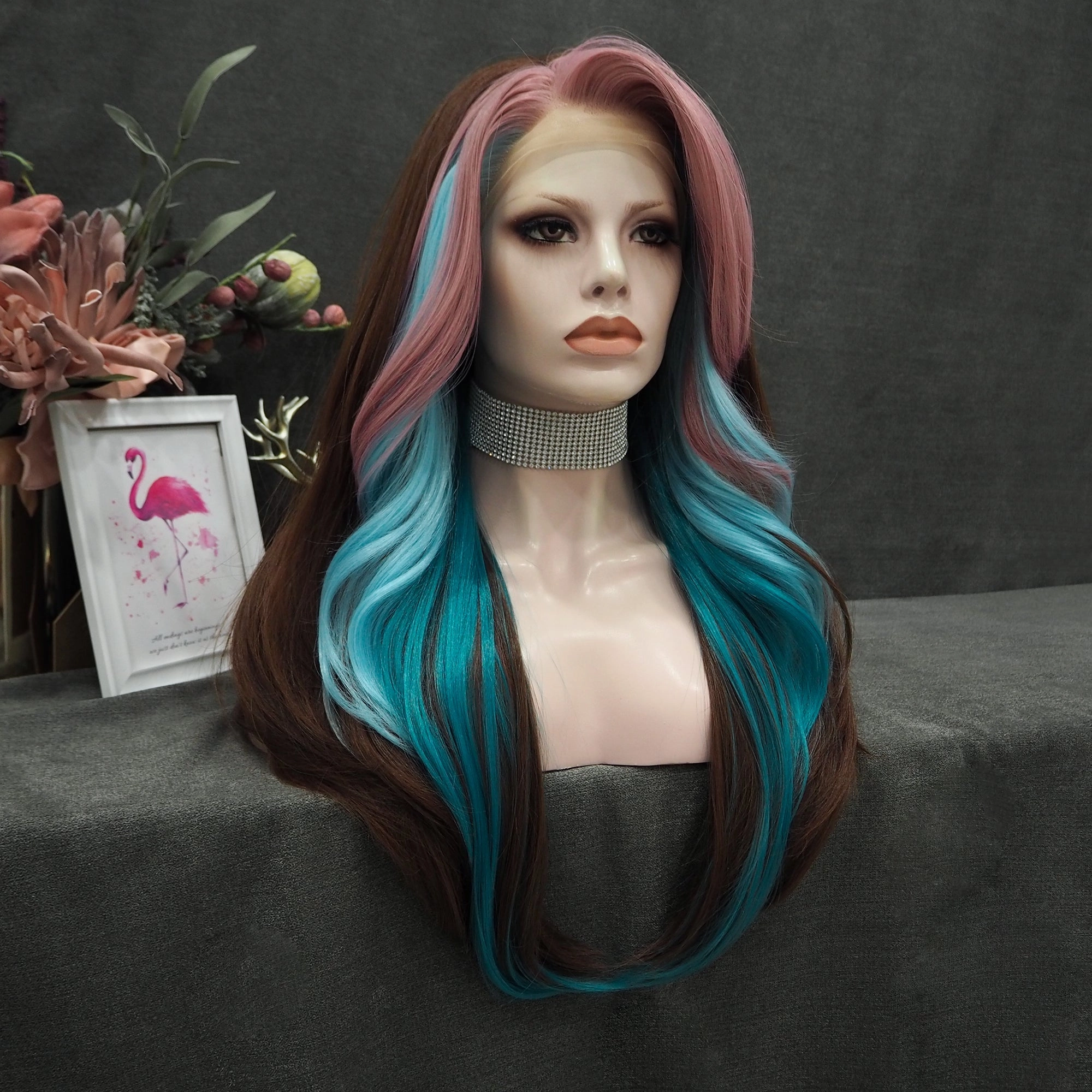 Highlight Colorful And Brown Lace Front Drag Queen Wig Imstyle