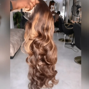 Highlight Honey Blonde Glueless Wigs Loose Wave 13x4 HD Lace Front Wig for Women Pre Plucked