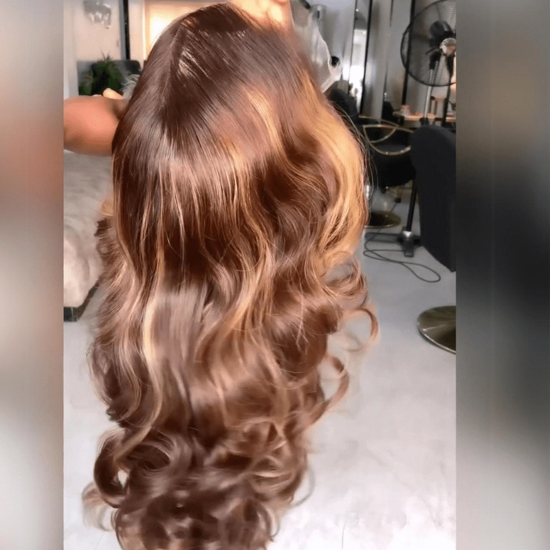Highlight Honey Blonde Glueless Wigs Loose Wave 13x4 HD Lace Front Wig for Women Pre Plucked