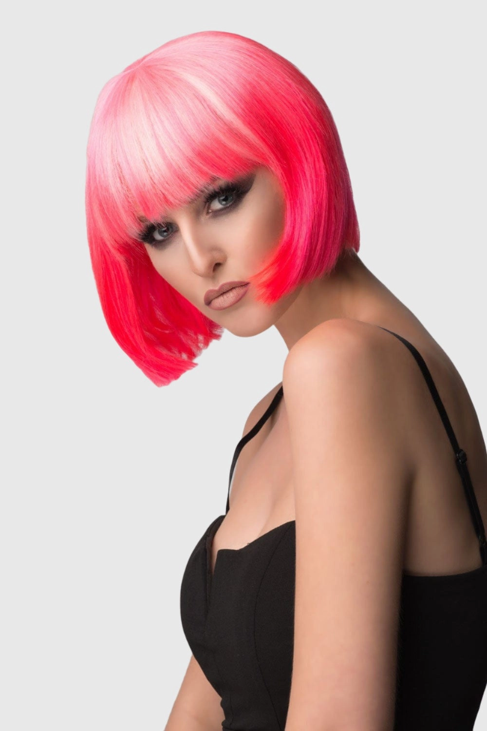 Hot pink / light pink ombre pink bob wig, short and chic: Alma