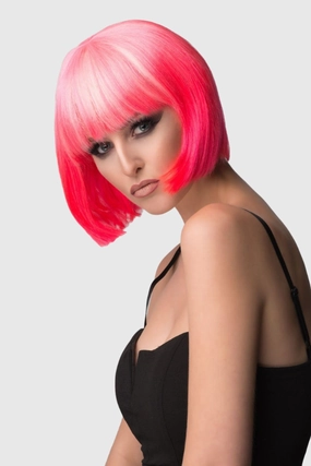 Hot pink / light pink ombre pink bob wig, short and chic: Alma