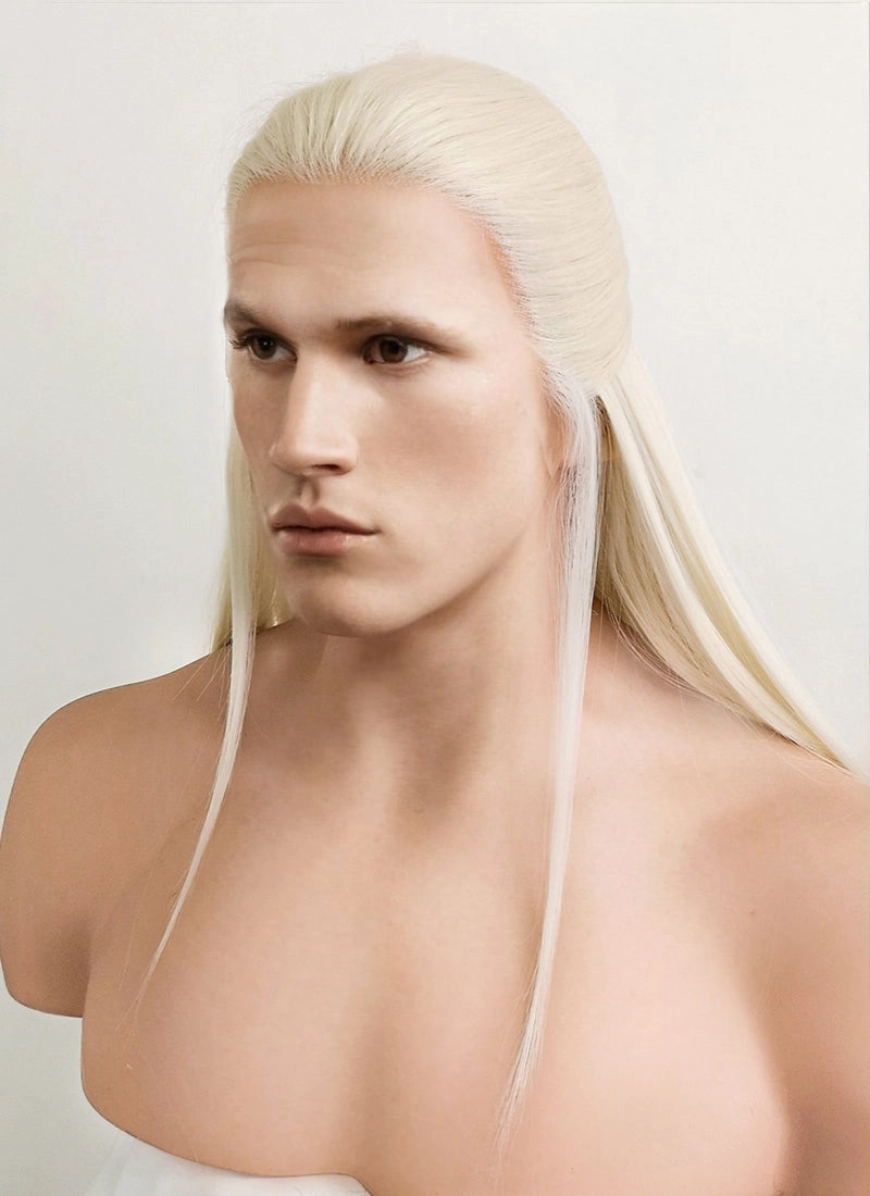House of the Dragon Daemon Targaryen Platinum Blonde Straight Lace Front Synthetic Men's Wig LW4016