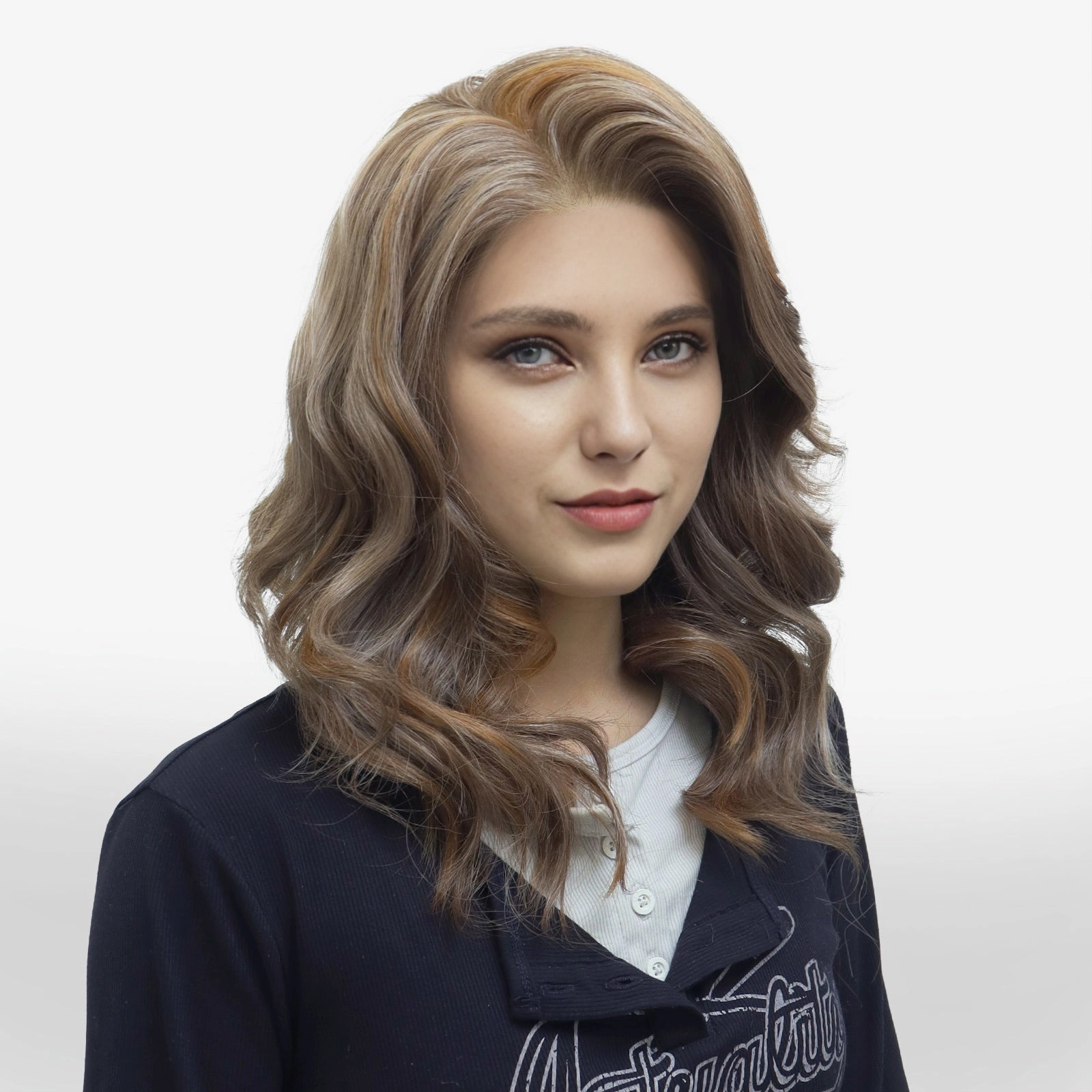 IMstyle Adele 13*6 Lace Front wig Futura Fiber Shoulder length Creamy Brown-W336-Adele-C13X6