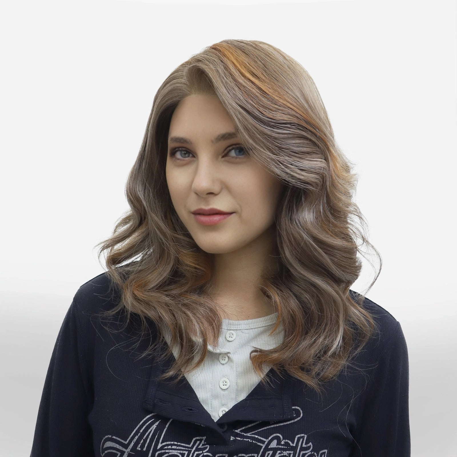 IMstyle Adele 13*6 Lace Front wig Futura Fiber Shoulder length Creamy Brown-W336-Adele-C13X6