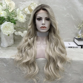 IMstyle Brittany Blonde Wigs | Long Wavy Hair | Synthetic Lace Wigs | Soft and Heat Resistant | Natural Hairline | 26 inches