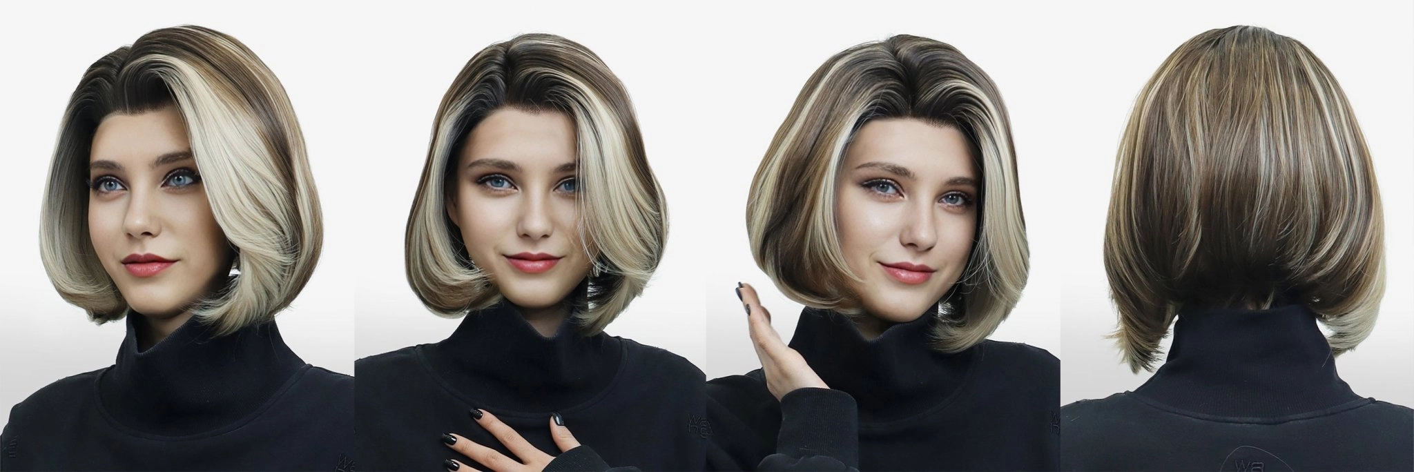 IMstyle Gina Brown Bob 13*6  Lace Wig Free parting with Blonde highlight S30-2112-D130C13X6