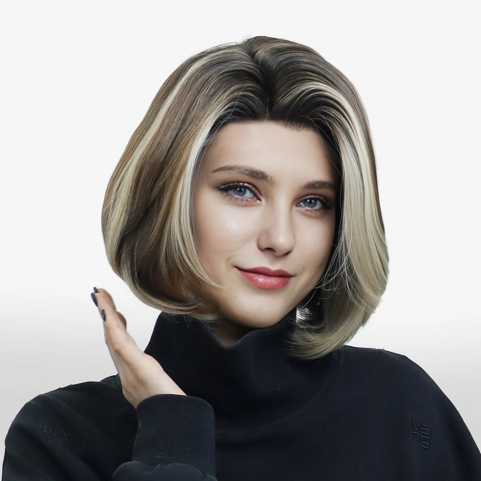 IMstyle Gina Brown Bob 13*6  Lace Wig Free parting with Blonde highlight S30-2112-D130C13X6