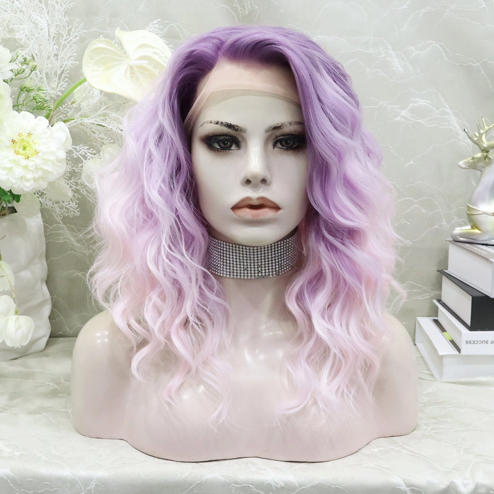 IMstyle Harper ombre Purple short wave Bob hairstyle cool for Summer lace 13*2 Front wig