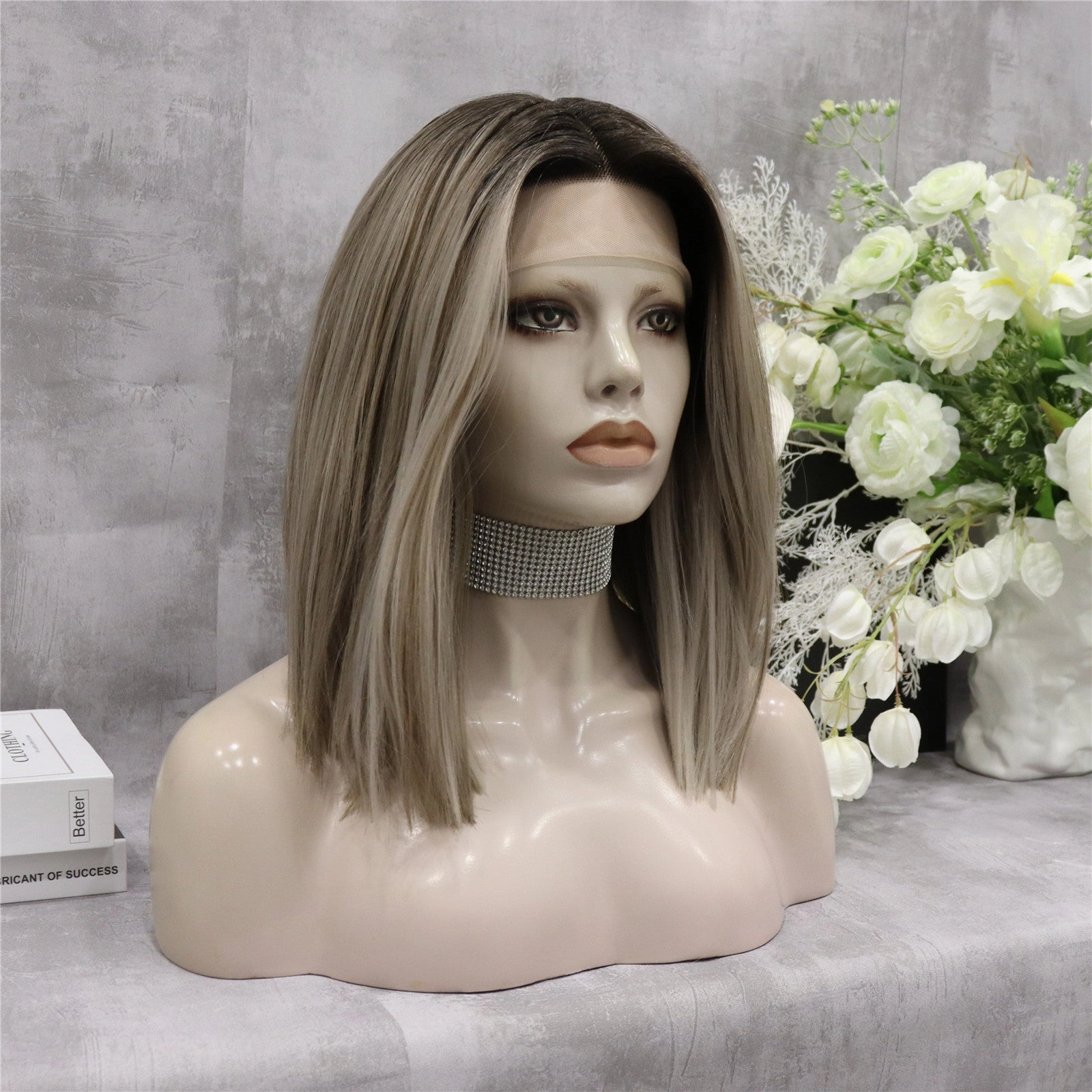 IMstyle Hope Bob cut blonde with dark root T-part lace front wigs daily