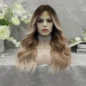 IMSTYLE-Jamie-ombre color with curly hairstyle 22 inches T-part lace front wig
