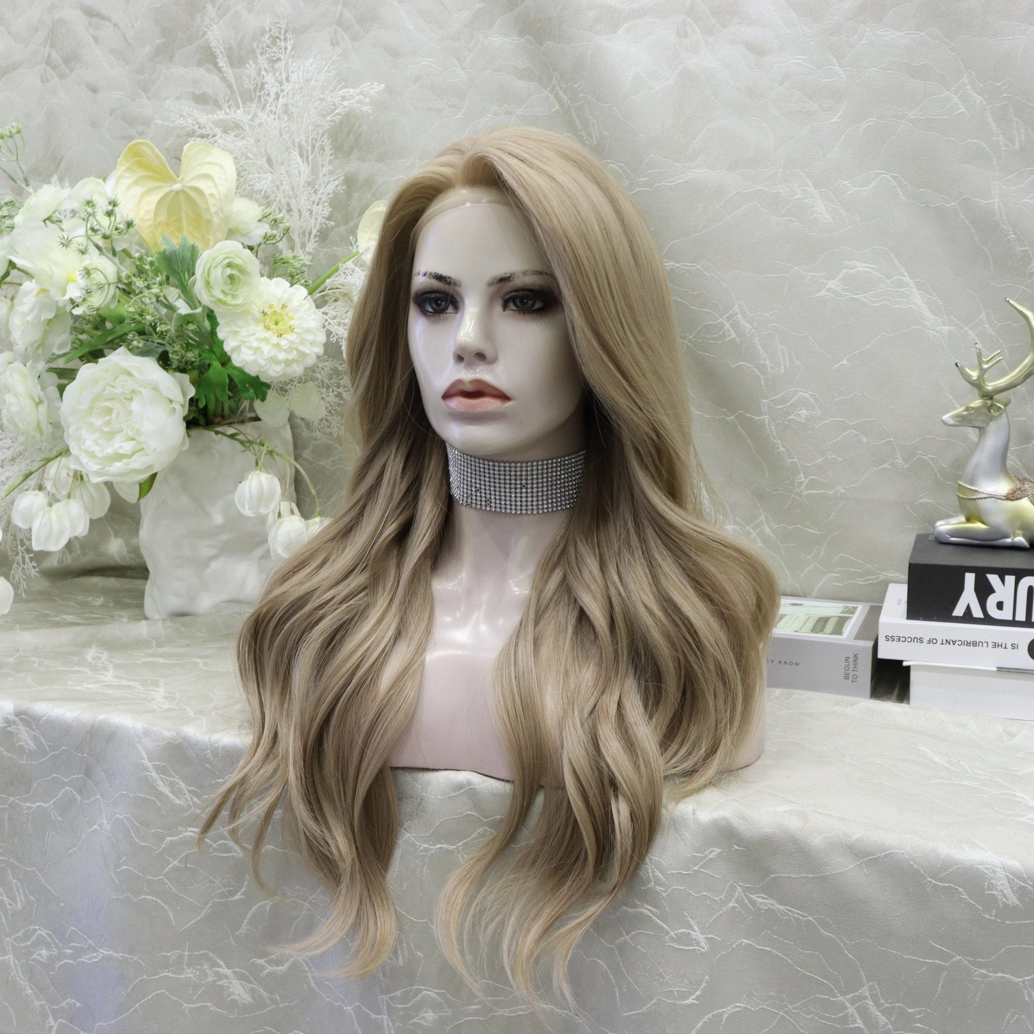 IMstyle Janelle bubble tea blonde 26inches with wavy hairstyle 13*4 lace front wigs