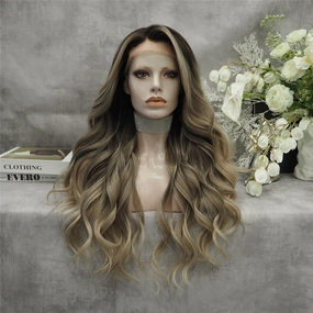 Imstyle-Jasmin-Ombre Blonde Dark root Daily Lace front synthetic Wig  26inches