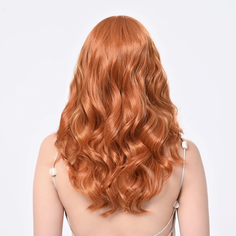 Imstyle-Jassie-wigs 22 inches Auburn orange wavy lace wigs