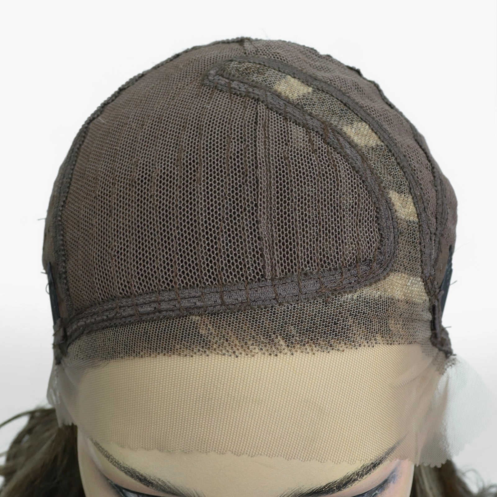 IMstyle Jodie Short Hairstyle Left Part Mocha Brown Blonde Highlight Low density Wavy Lace Wig K329-F6-276-L PART