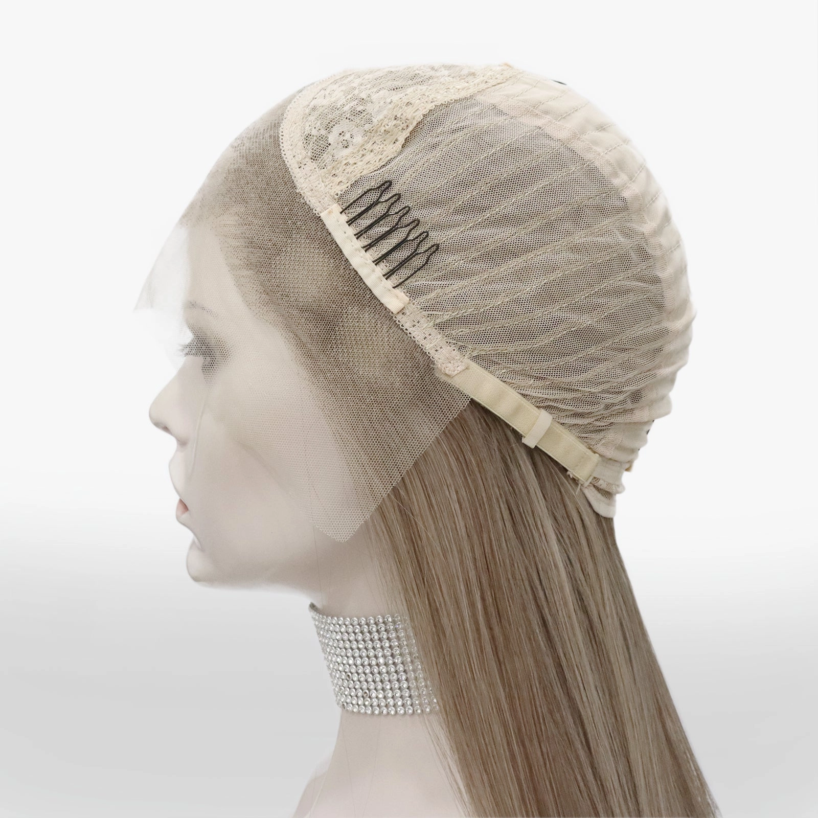 IMstyle Lowest density collection straight style with 13*4 lace front wigs silver mist & bubble tea & dark brown