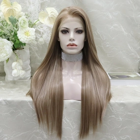 IMstyle Lowest density collection straight style with 13*4 lace front wigs silver mist & bubble tea & dark brown
