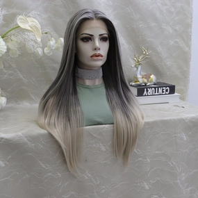 IMstyle Luisa grey ombr straight style T-part lace front Glue less TS75-2414