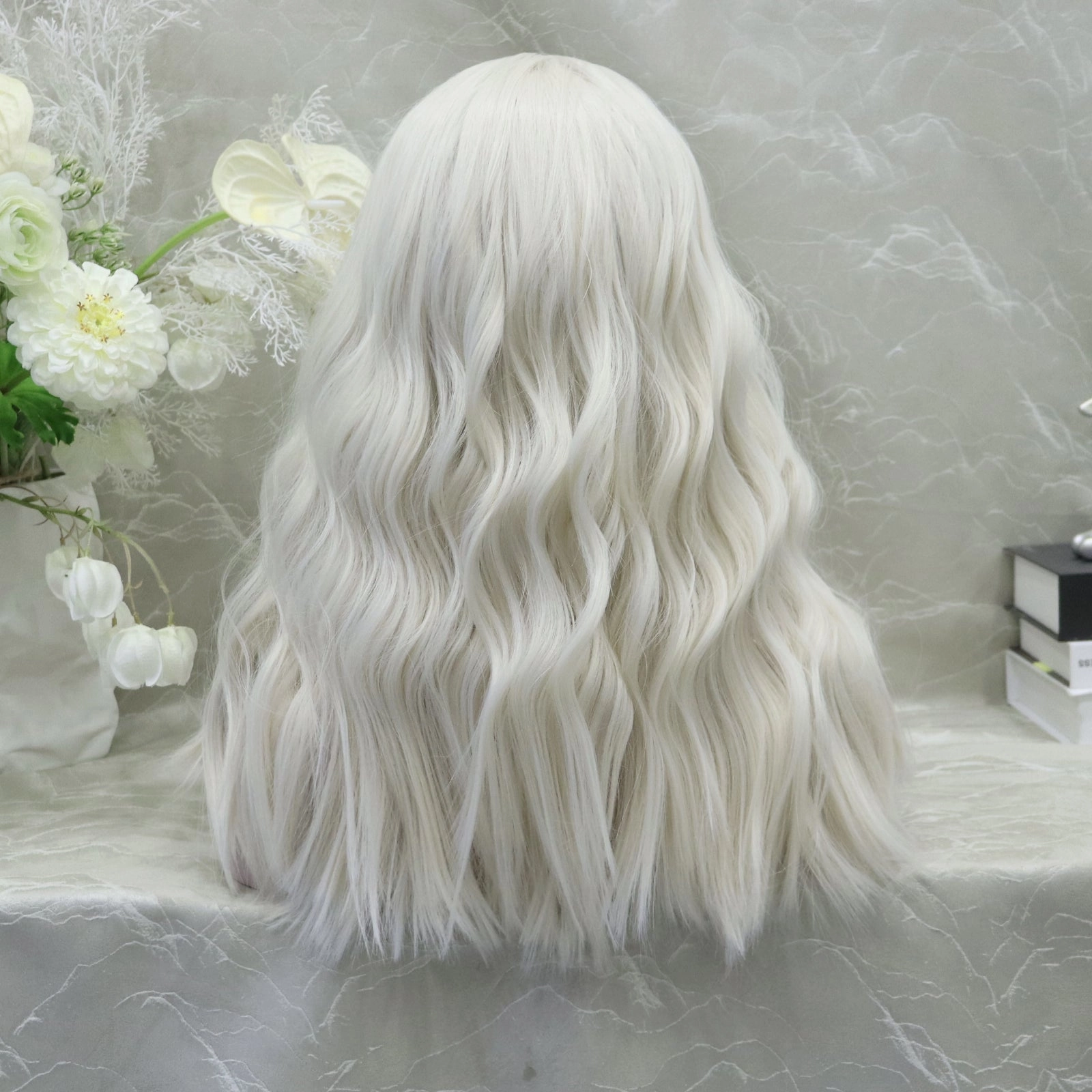 IMstyle Malena platium white blonde water wave 24inches 13*3 free parting lace front wigs
