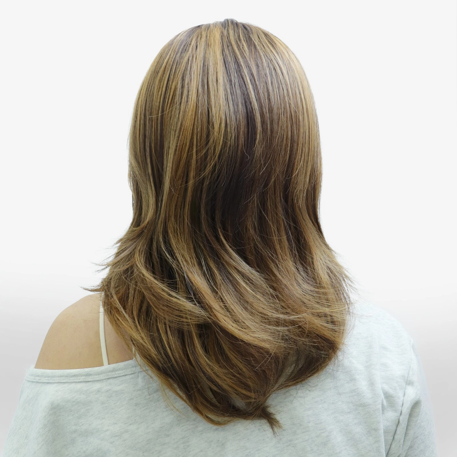 IMstyle Nora Fall wig middle Lenth Layer cut Brown and Blonde T part Glueless Soft lace Front wig-TK127-8/30