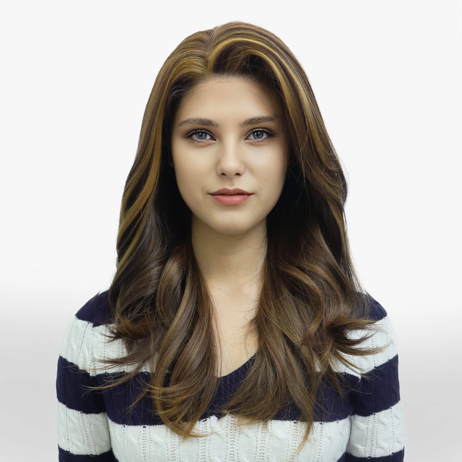 IMstyle Sarah 9*6 PRE-CUT-LACE glueless Lace Front wig Copper Brown Daily synthetic lace Wig 24inches-K327-F4/27/30