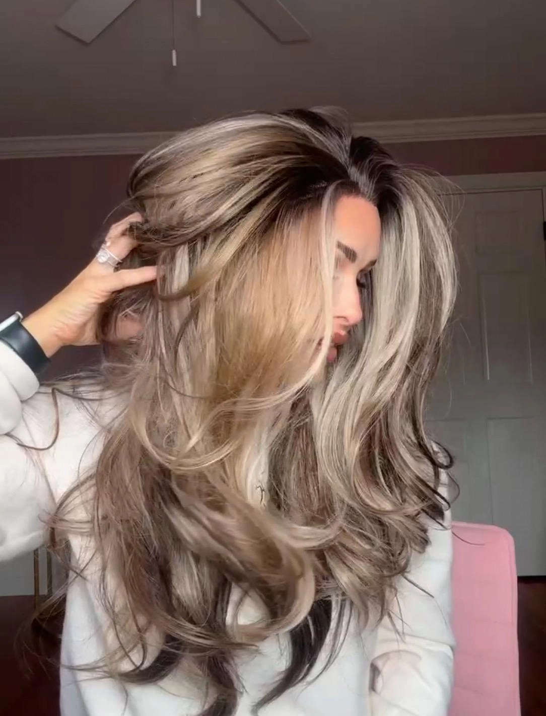 IMstyle-Sonya-old money vibe patten brown and blonde color with wavy style no parting lace front wigs