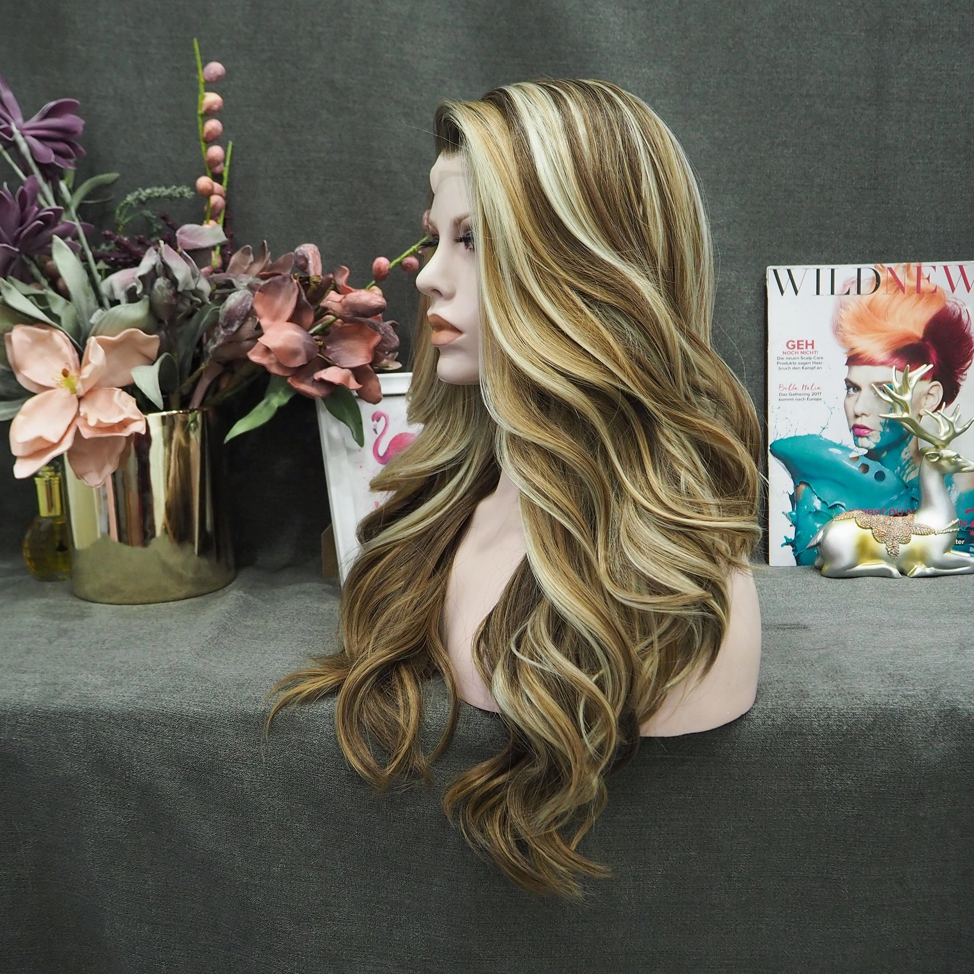 IMstyle-Sonya-old money vibe patten brown and blonde color with wavy style no parting lace front wigs