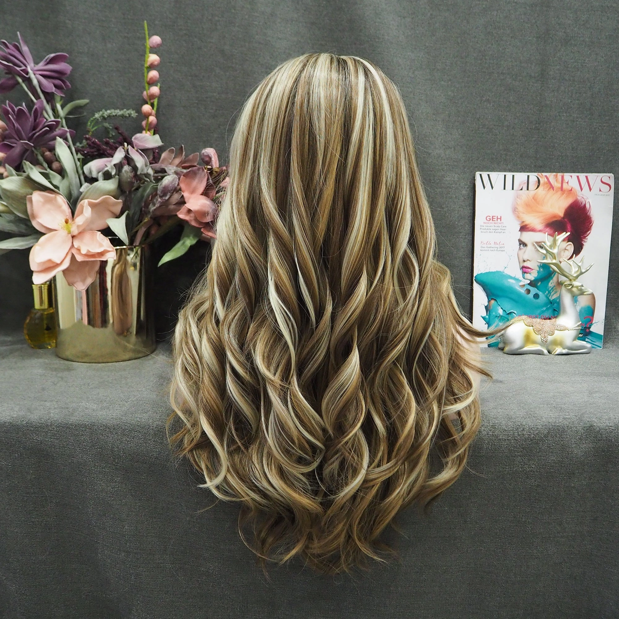 IMstyle-Sonya-old money vibe patten brown and blonde color with wavy style no parting lace front wigs