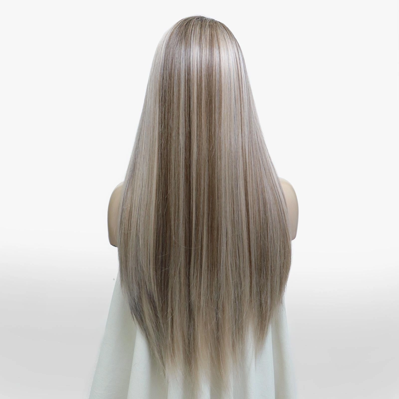IMstyle Trina 13*6 Big lace Front Wig Ashy blonde with Highlight Staright FUtura Fiber- NQ29-C235(13x6)