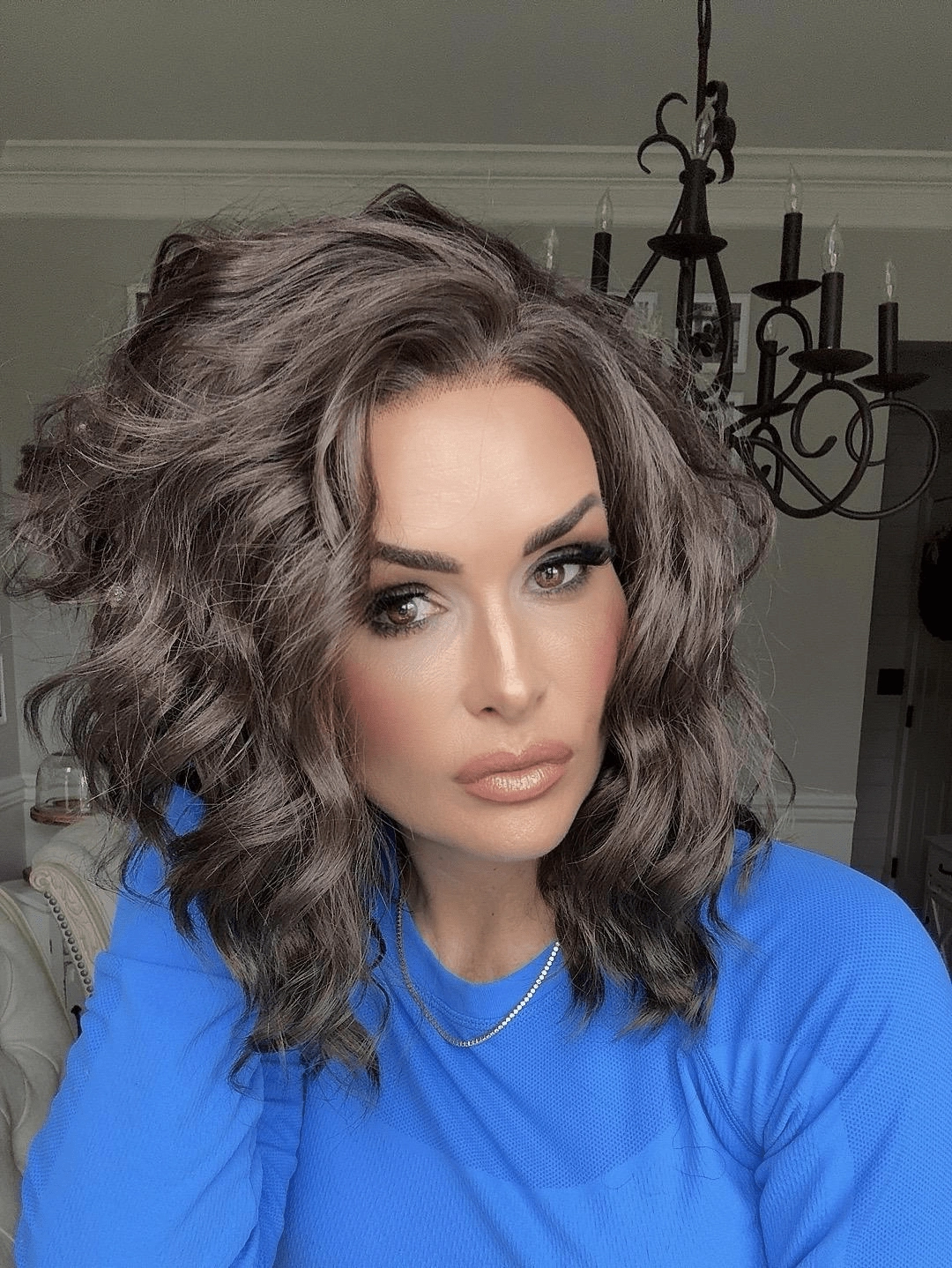 IMstyle Willow Wavy Brown Short Lace Front wig 13*4 Free parting synthetic lace front wig