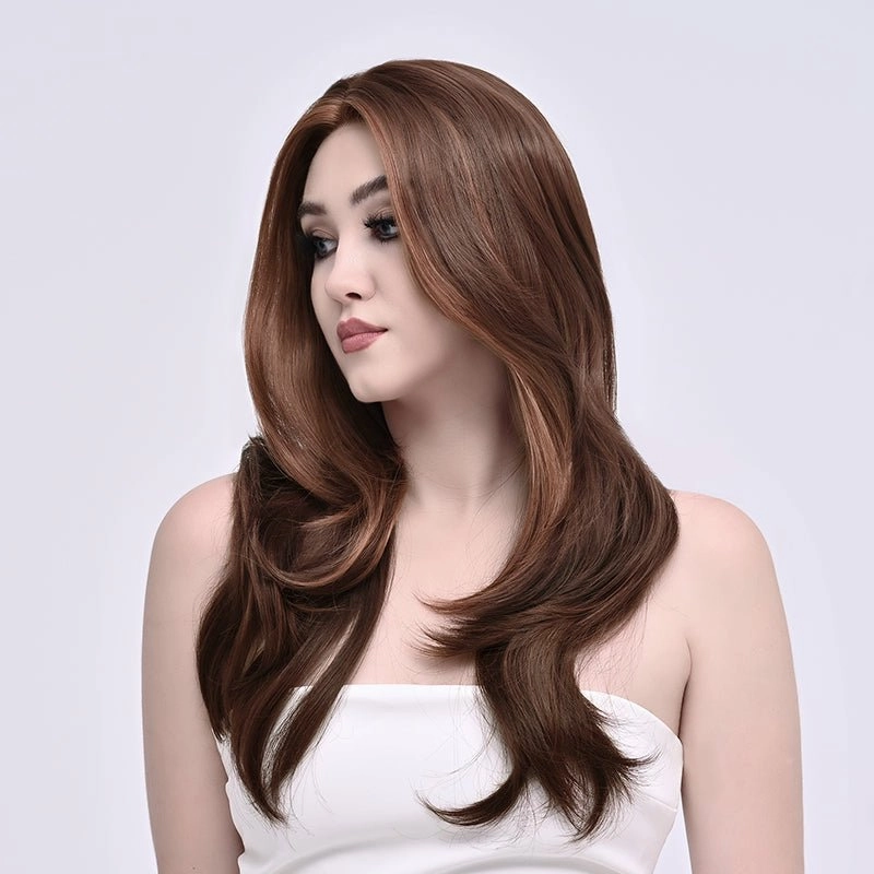 Imstylewigs-Kat-26 inches chestnut brown wavy lace wigs