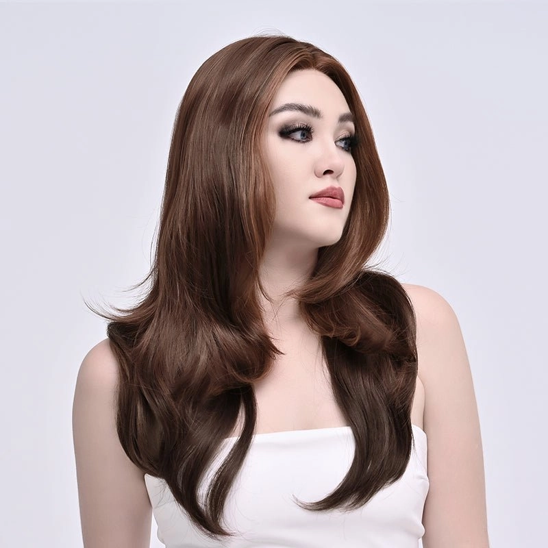 Imstylewigs-Kat-26 inches chestnut brown wavy lace wigs