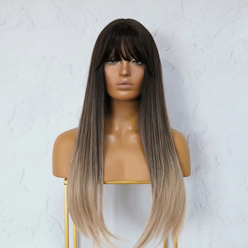 ISHA Brown Ombre Fringe Wig