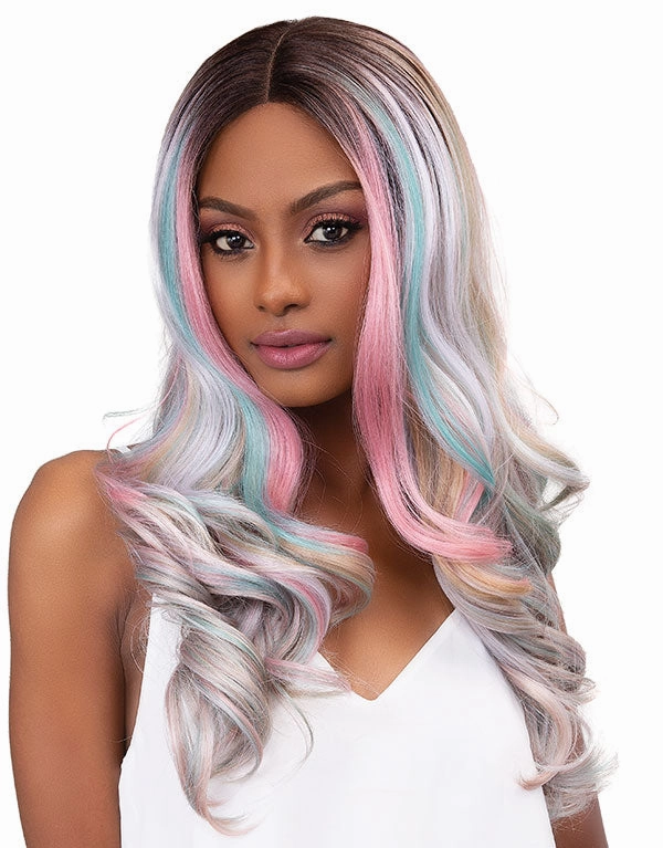 Janet Collection Human Hair Blend Color Me 6 inch Deep Center Part  Lace Front Wig - LOVELY