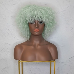 JAYDA Mint Blue Afro Curl Wig