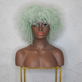 JAYDA Mint Blue Afro Curl Wig