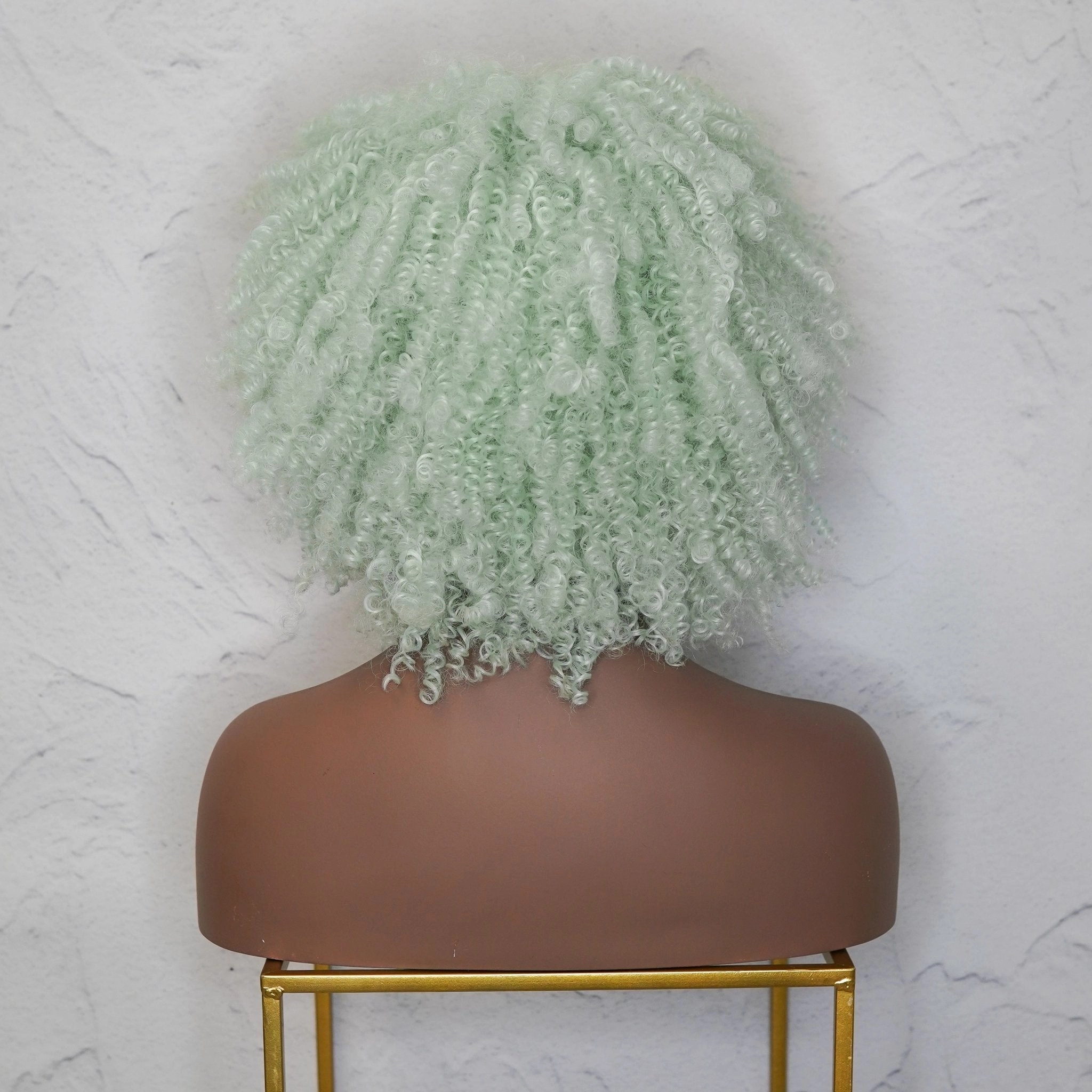 JAYDA Mint Blue Afro Curl Wig