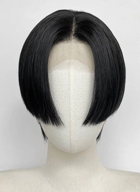Jet Black Straight Lace Front Synthetic Wig LF8042