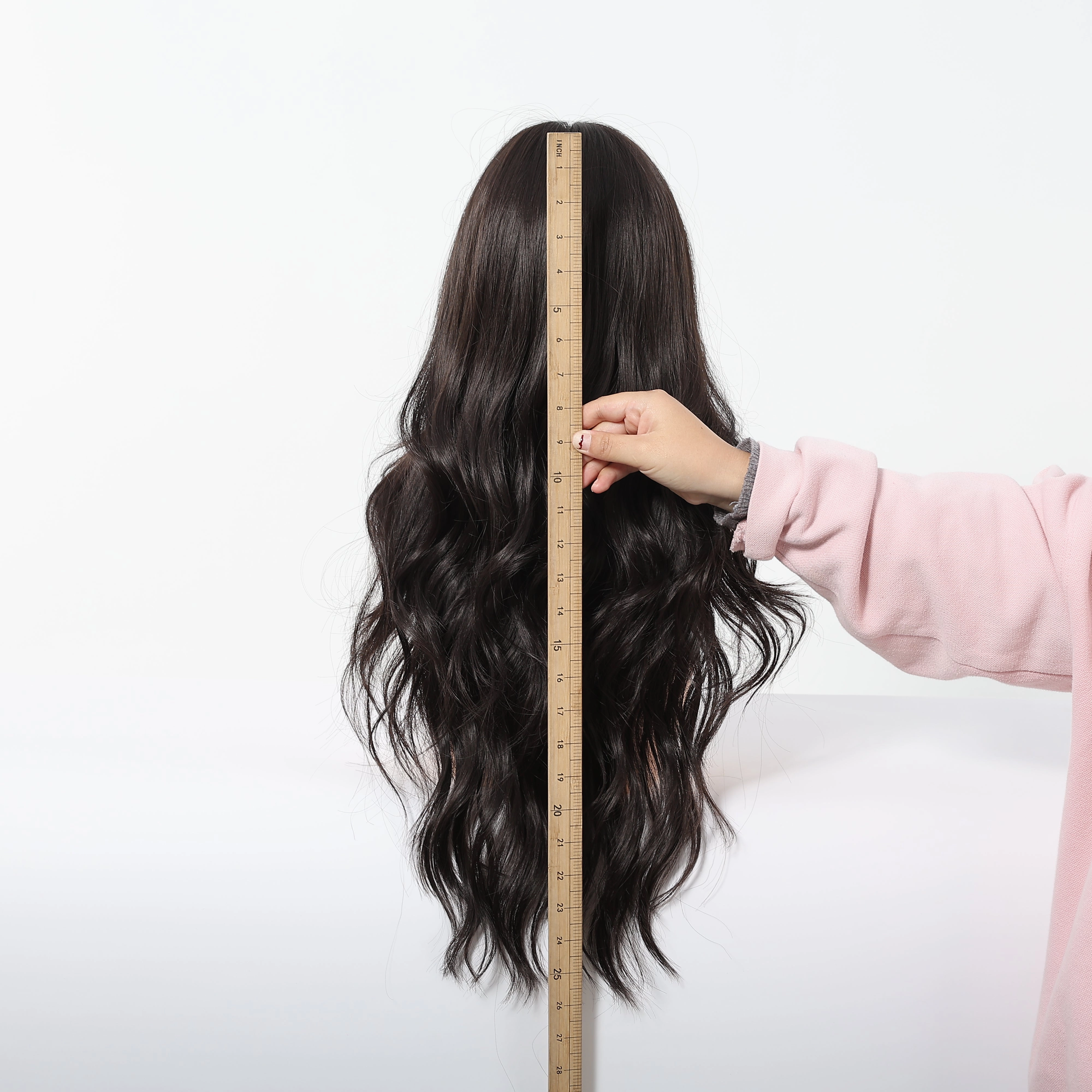 Jet Black Wavy with Full Fringe Wig - MARKETPLACE