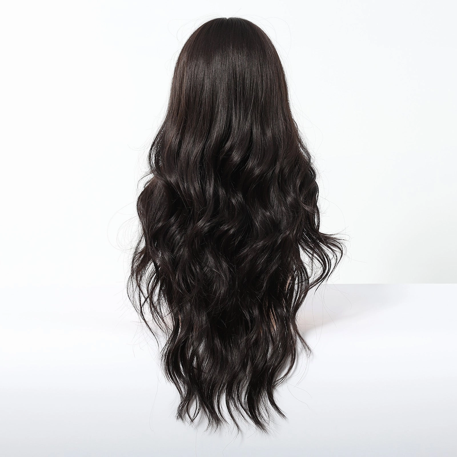Jet Black Wavy with Full Fringe Wig - MARKETPLACE